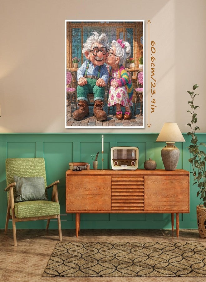BBOLDIN Colorful Valentines Day Puzzle for Adults 1000 Pieces, Grandma Grandpa Jigsaw Puzzle, Couples Cafe Love Puzzle - Image 5